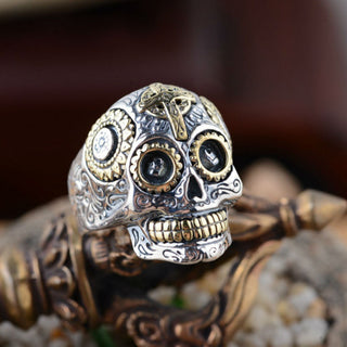 925 Silver Skull & Cross Ring
